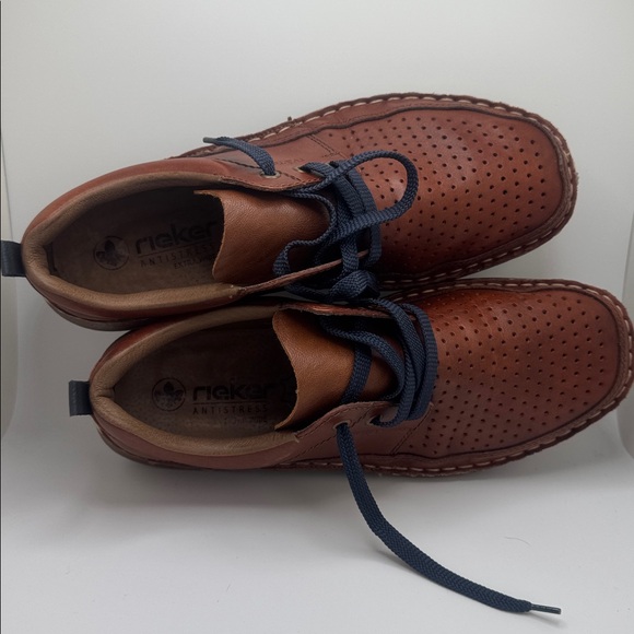 Rieker Men’s Brown Leather Lace-Up Comfort Shoes Wide Fit Perforated 43 US 10 - Picture 6 of 10